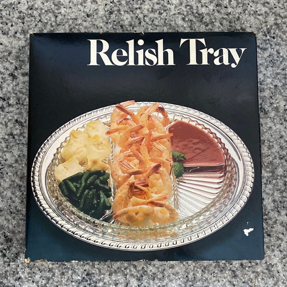 Vintage silver plated round relish tray new in box